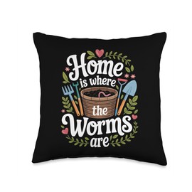 Worm Compost Bin for Plant Lovers and Gardeners Throw Pillow
