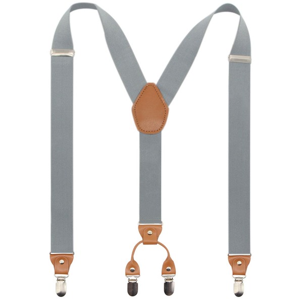 Timiot Men’s Y-Back 4 Metal Clip Elastic Wide Suspenders Perfect