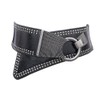 Oyccen Women's Punk Rivet Elastic Cincher Dress Decoration Belt, Black,