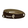 DUR Jewellery: A1597 5 Leather Bracelet Brown with Sand Element