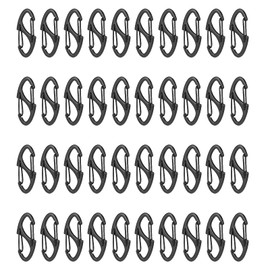 40PCS Zipper Clips Anti Theft,Black Mini S Carabiner Zipper Lock,Zippers Lockswith Double Opening for Secure Protection,Zippers Clip for Backpacks,Purses, Handbags,Tents and Travel Bags