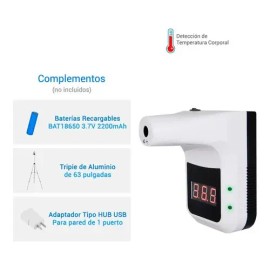 Termómetro Infrarrojo Sin Contacto K3 Alter Frontal Con Alarma                                                                                        