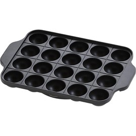 Wahei Freiz Ganso Yakiyaki YR-031 Lightweight Non-Stick Fluorine Resin Treated Takoyaki Plate, 20 Holes, For Cassette Stoves, Dishwasher Safe, With Groove, Aluminum Die Cast