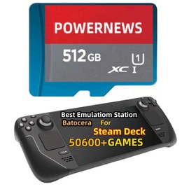 512GB Retro Game Card for Steam Deck - 50600+ Plug and Play Video Games, Included Emulator Console, Batocera 39 Game System Compatible