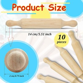 Teppich 10PCS Mini Wooden Rolling Pin,6" Long Kitchen Baking Rolling Pin Small Dough Roller Fondant Pasta