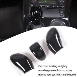 Lcojicep ABS Gear Shift Knob Head Cover Compatible with Corvette C6 2005-2013 ABS Interior Shell Insert Decoration Protector Gear Shifter Cover(Piano Black)