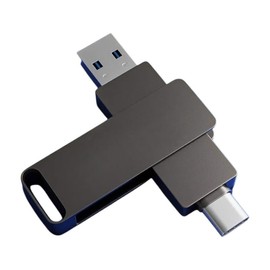 Memoria USB de 2TB, Doble Puerto USB-C y USB-A, Aleación de Aluminio, Compatible con Android, iOS, PC y Laptops (Plata)