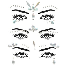 JUGUTA Glitzersteine Gesicht - Edelsteine Temporäre Tattoos Glitzer Gesicht Strasssteine, Glitzer Steine Zum Aufkleben Gesicht, Festival Glitzer Steine Gesicht Selbstklebend Für Party