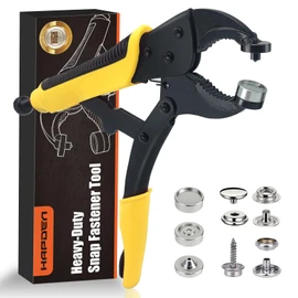 Heavy Duty Snap Fastener Tool Adjustable Snap Setter Tool Includes 40 Sets 15mm Snaps for Boat Cover, Replacing Metal Snaps, Repairing Boat Covers, Canvas, Sewing, Tarps
