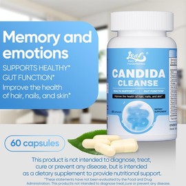 LeafStory Candida Cleanse for Women & Men – Oregano Oil, Caprylic Acid & Herbal Blend for Gut Detox, Digestive Support & Flora Balance – 60 Capsules