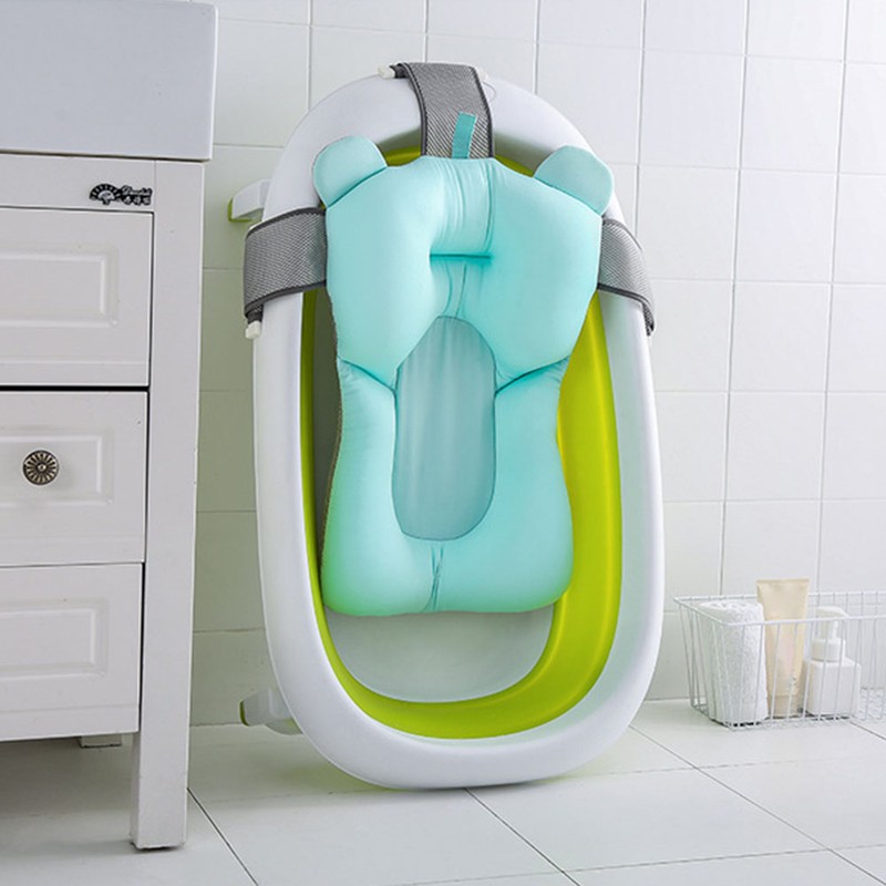 Baby Bath Cushion Hands Free Soft Floating Net Baby Bathtub