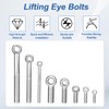 sourcing map 4Pcs M8 x 50mm Lifting Eye Bolts, 304