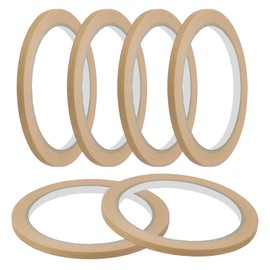 MECCANIXITY Masking Tape 0.2 Inch x 21 Yard Painter's Tape Brown Paint Tapes for DIY Crafts Arts Drawing Decoration Labeling Car Painting Artist Teachers, Pack of 6
