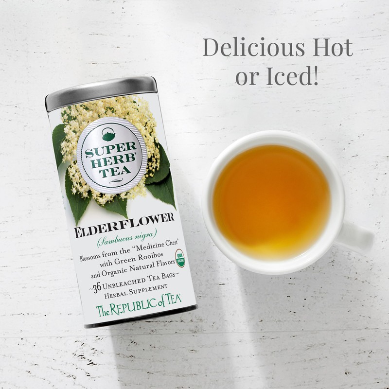 The Republic of Tea — Organic Elderflower SuperHerb Tea Tin,