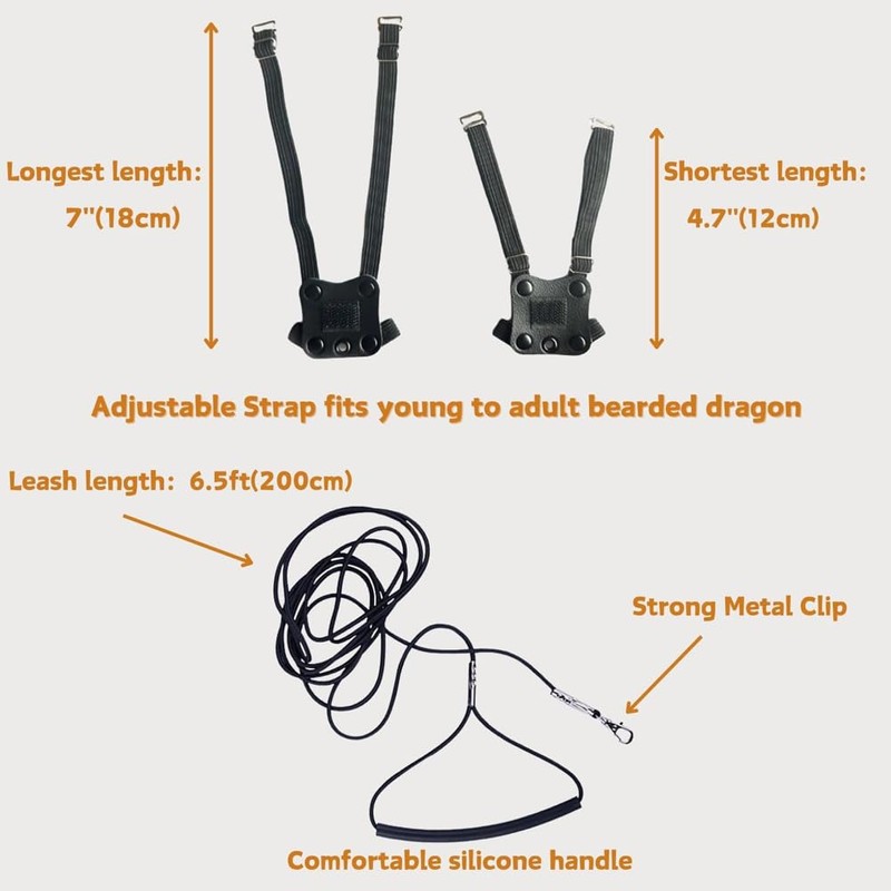 Bearded Dragon Harness Leash Soft Leather Harness with Backpack Velcro