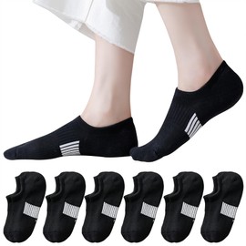 JORMATT 6 Pairs No Show Socks Womens Cushioned Low Cut Athletic Liner for Sneakers Ankle Invisible Running Socks Non Slip, Women Shoe Size 5-8