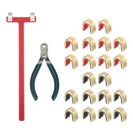 sourcing map Archery Bow Square T-Shape Ruler Tool Nocking Points Pliers Set 33x9mm Turning Bow Strings Knock Kit for Recurve Compound Bowstring Archery Accessories (Red)