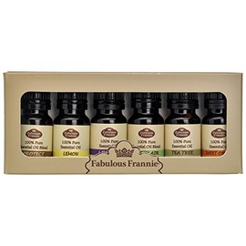 Fabulous Frannie Clean House Pure Essential Oils Set Protect Blend, Lemon, Lavender, Fresh Air Blend, Tea Tree and Sweet Orange 10ml (Pack of 6)