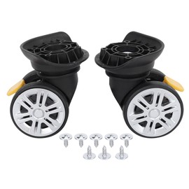 Luggage Caster, A18 1 Pair Universal Luggage Suitcase Spinner Wheels PP+PET Mute Brake Swivel Wheels Replacement Code Case Wheels Outdoor Supplies with 8Pcs Nails Black