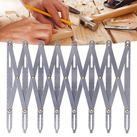 Regla de Costura de Aluminio, Calibre de Costura Expansible con Guía de Espacio para Botones, Longitud Ajustable, Multifuncional, Accesorios para Cort