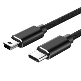 CBUS 6.6ft USB C to Mini USB Cable, Mini USB to USB C Cable for Camera, GPS, Dash Cam, Game Controller (Black)