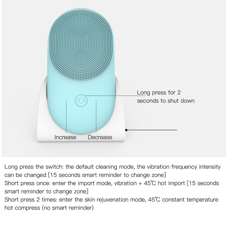 2 in 1 Electric Face Cleansing Brush Silicone Sonic Vibration