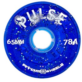 Atom Skates Quad Roller Wheels/Outdoor/Hardness 78A / Blue Glitter Pulse Glitter/Set of 8