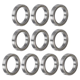 sourcing map 10pcs 6702ZZ Deep Groove Ball Bearings, Chrome Steel Double Metal Shielded Bearing 15mm x 21mm x 4mm
