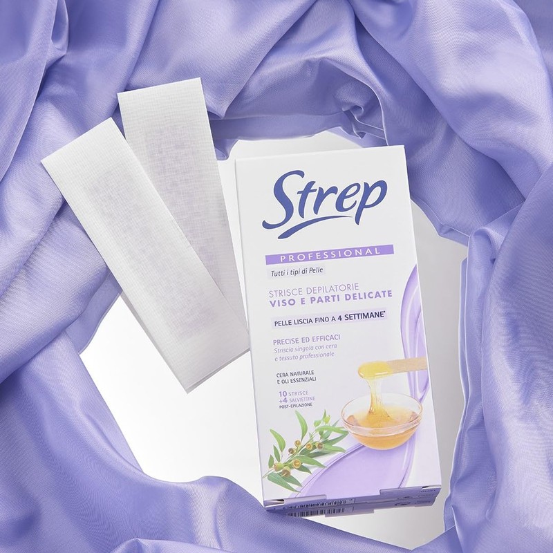 Strep - Strisce Depilatorie Viso e Parti Delicate Professional, con