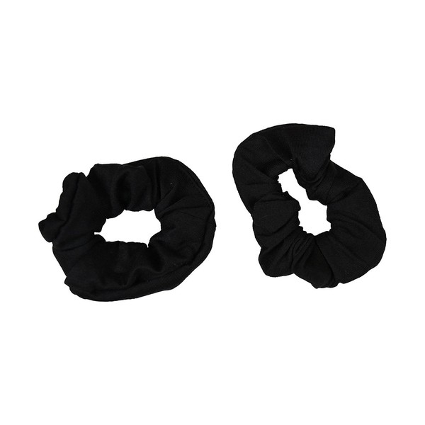 Set of 2 Solid Scrunchies - Black