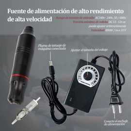 Maquina para Tattoos Kit Completo, Kit para Tattoos Profesional para Tattoos, Tattoo Kit con Fuente de Alimentación y 10 Colores de Pigmentos para Tattoos