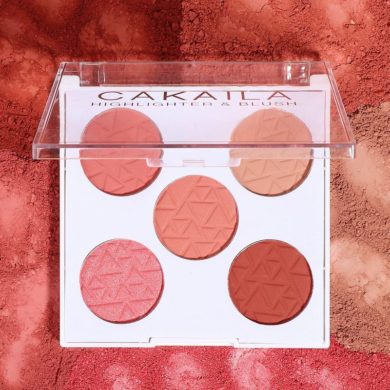 Mysense 5 Colors Face Blush Palette,Makeup Bright Shimmer Matte Powder