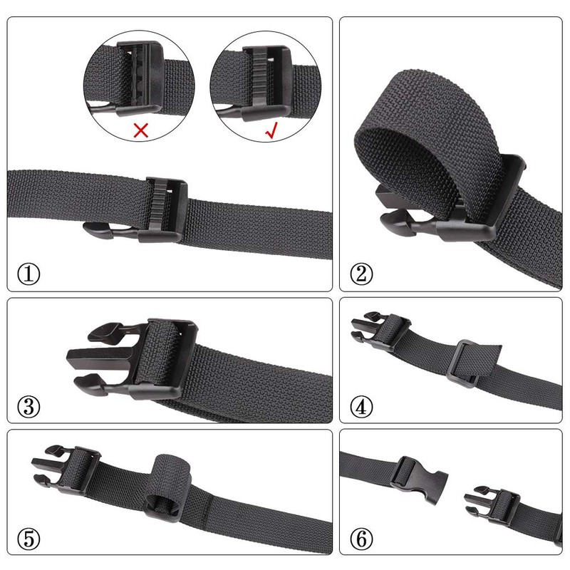 JETEDC Molle Suitcase Belt, Anti-Collapse Belt, Set of 10, 1.0
