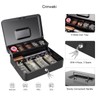 Cash Box with Key Lock, Large Metal Safe Money Organizer