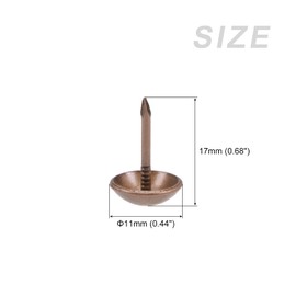 METALLIXITY Upholstery Nail Tacks 11x17x3.6mm 80pcs Iron Round Thumb Push Pins for Home Kitchen Furniture Coppertone