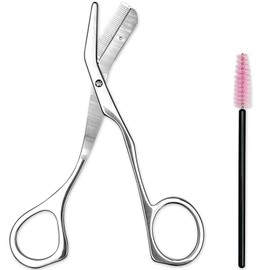 Precision Eyebrow Scissors with Comb – Eyebrow Trimmer for Men & Women, Lightweight Grooming Tool with Brush