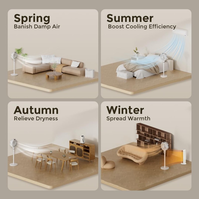 Airdog SF3 Smart Pedestal Fan Air Circulator with Temperature Sensor