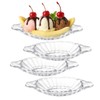 MQMCPDS 4-Piece Set of Glass Banana Split Dish Boats -
