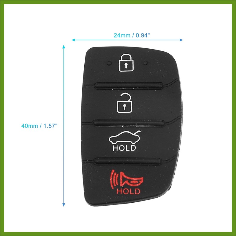 HOPESPANNER 4 Button Car Remote Fob Case Cover Insert Rubber
