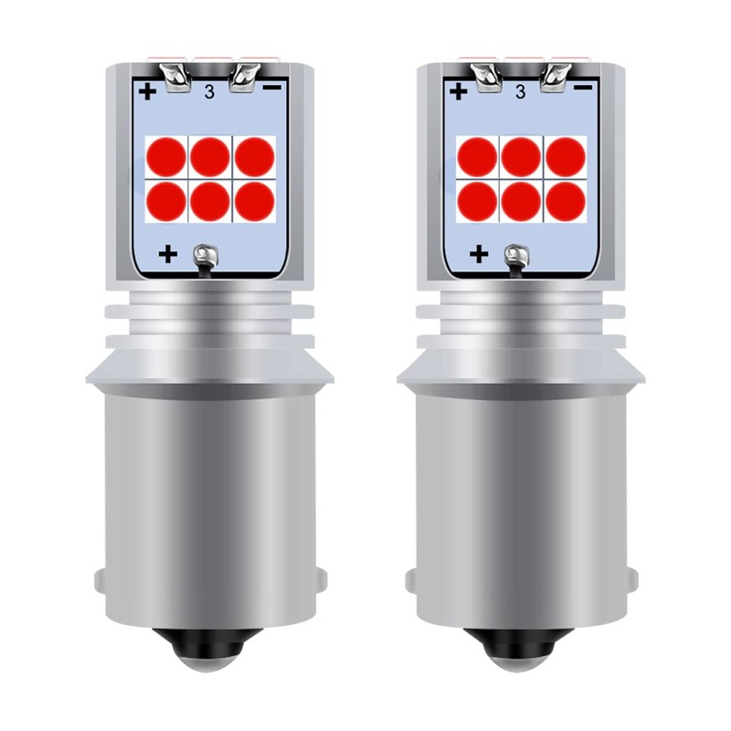 GLOFE 3Pcs Red Interior Map Dome Light LED Bulbs Compatible