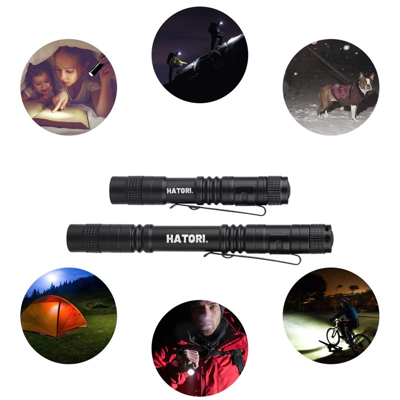 HATORI LED Mini Flashlight, Bright Small Handheld Pocket Flashlights Tactical
