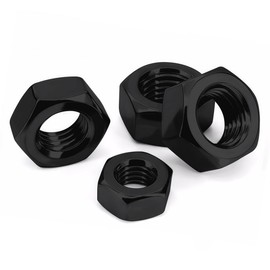 Drenky M8 Nuts Stainless Steel DIN934 Standard Nut Black A2 V2A Hex Nut, Stainless Steel Nuts Hex Nuts for Screws, Washers and Threaded Rods, Pack of 25