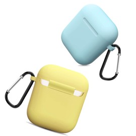 Doboli Compatible with AirPods Case Cover Silicone Protective Skin for Airpods Case 2&1 (2 Pack) Yellow/Blue