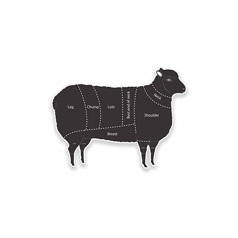 2 x 10cm Meat Cuts Lamb Sheep Vinyl Sticker Laptop