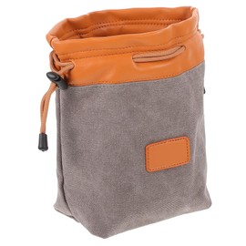 CIYODO 1Pc Portable Camera Lens Storage Bag Grey Medium Organizer for DSLR Mirrorless Cameras Lightweight Travel Handbag with Drawstring Closure