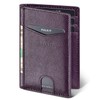 VULKIT Credit Card Holder RFID Blocking Slim Leather Wallet Anti