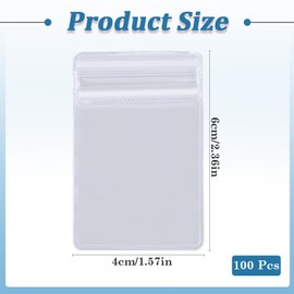 SOFPLATE Pack of 100 Transparent Jewellery Bags 4 x 6 cm PVC Transparent Jewellery Bags with Antioxidant Zip Tarnish-Proof Plastic Bags Transparent Storage Bags for Packaging