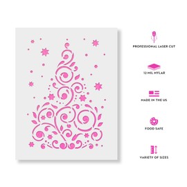 Christmas Tree Stencil - Laser Cut Reusable Template - Perfect for Christmas Stencil Crafts