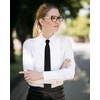 Luckyvestir Black Tie for Women, Pre-Tied Adjustable Zipper Ties, 2.75"