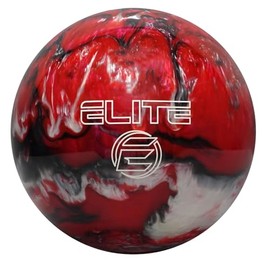 ELITE Star Polyester Bowling Ball - Customizable with Basic Drilling & Engraving Options - Great for Spare Shooting, League, Straight Bowlers - Beginner Entry Level (Red/Black/White Pearl, 9 lbs)